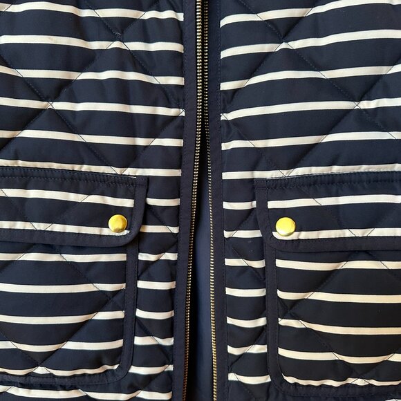 J. Crew Blue and White Striped Quilted Vest XS - Picture 5 of 6